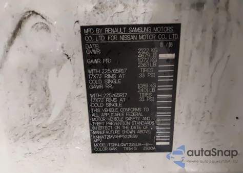 2017 Nissan Rogue Sv from USA, damaged, VIN KNMAT2MVXHP522859